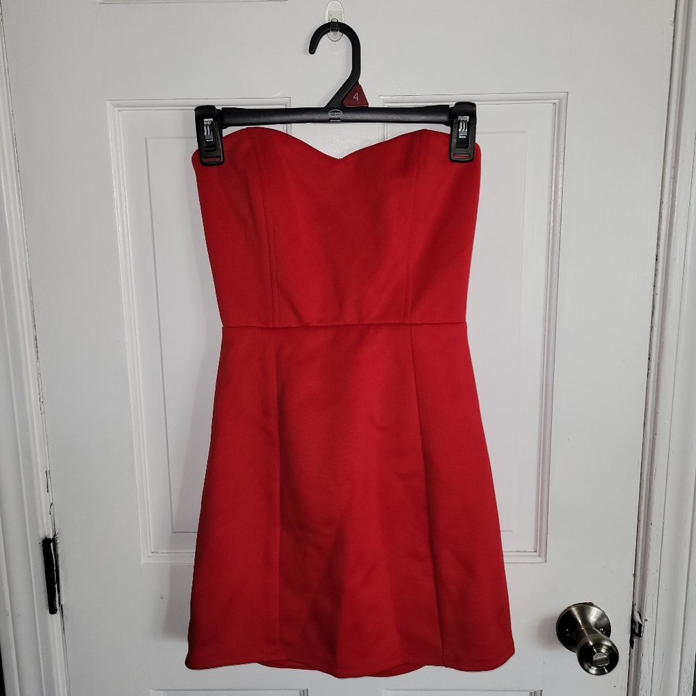 NWT NBD Red Strapless Mini Dress XS